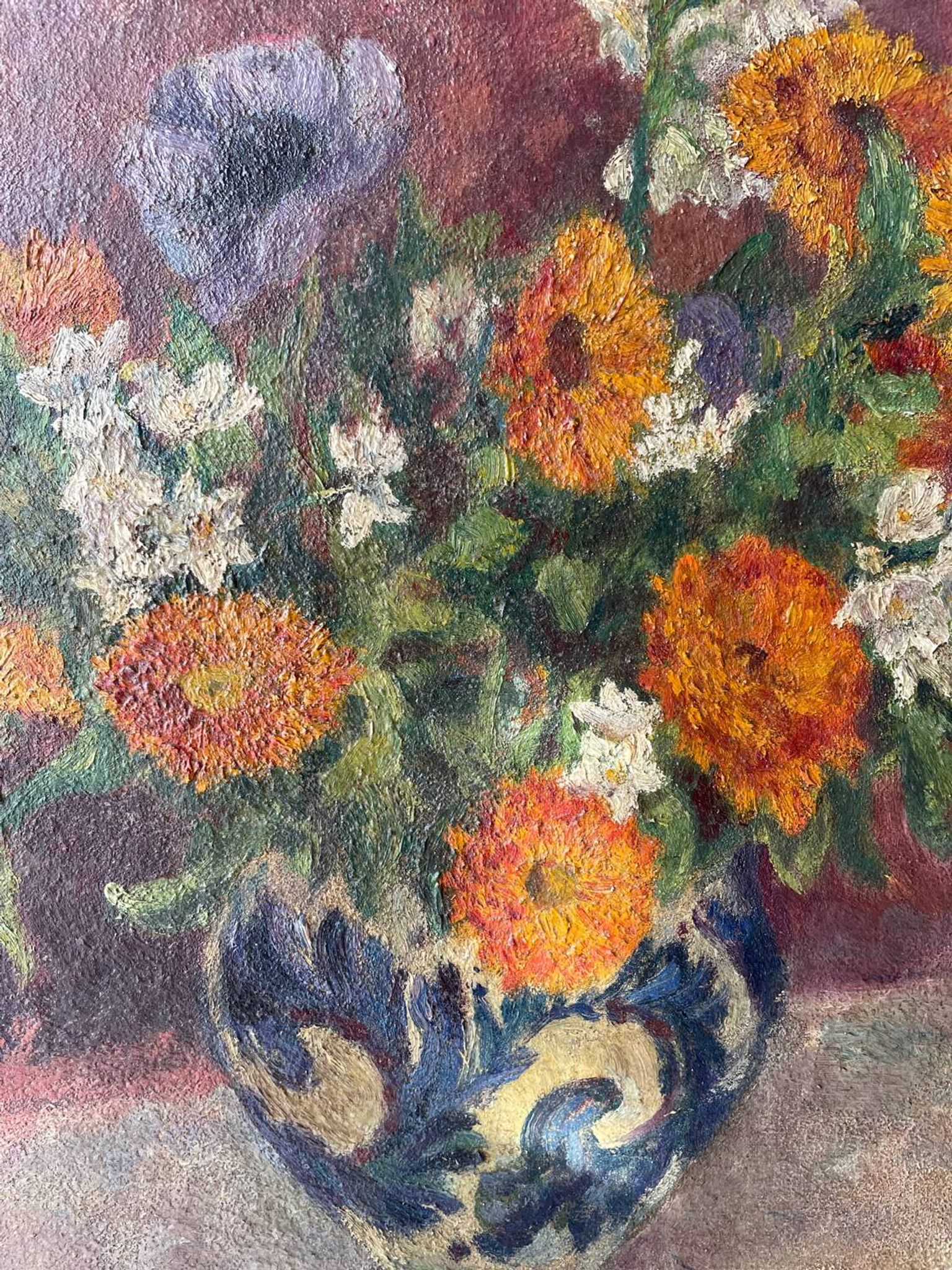 Bouquet of Flowers, Antique Oil on Canvas