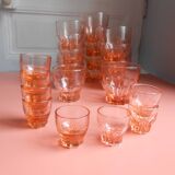 Set of pink glasses