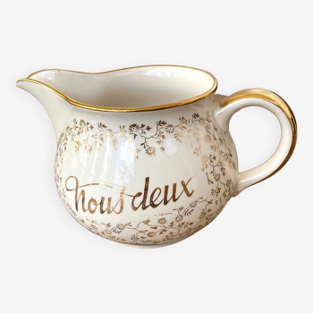 Pot à lait « Nous Deux » Villeroy et Boch « petites fleurs dorées » années 50