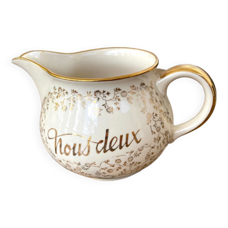 Milk jug “Nous Deux” Villeroy and Boch “small golden flowers” 1950s