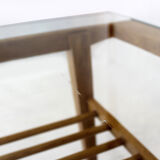 Wooden Coffee Table with Glass Top from Drevozpracujici Druzstvo, 1960s