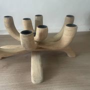 Chandelier scandinave en bois à 8 branches