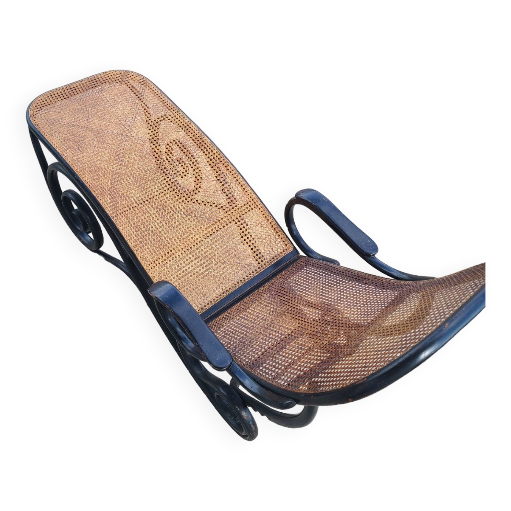 Thonet canngage lounge chair and bent beech wood circa 1900