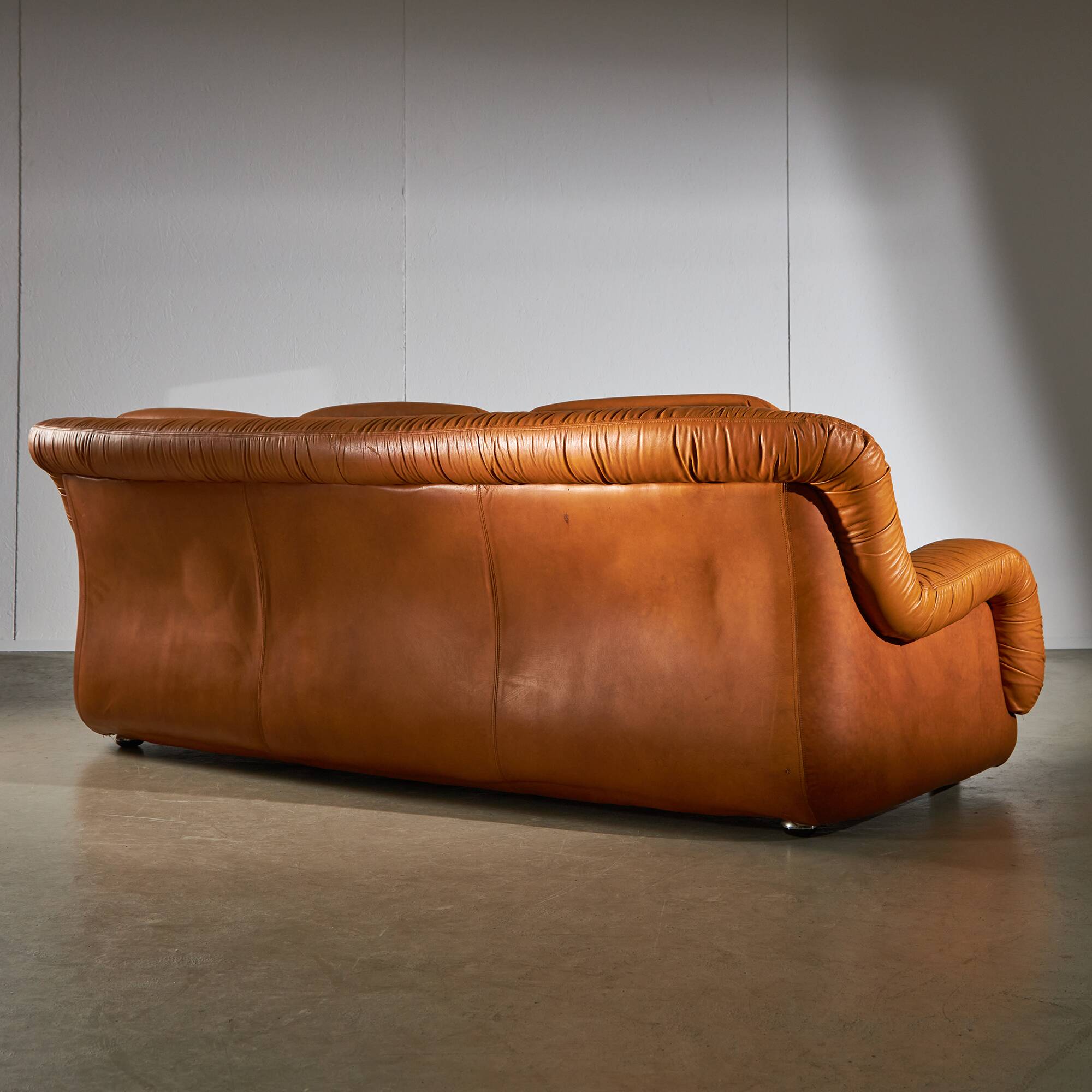 Light Warm Brown Leather Sofa Set