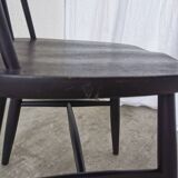 Chaise de salle à manger vintage en hêtre noir : style Ilmari Tapiovaara, scandinave