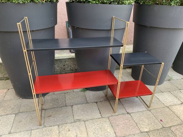 Étagère string noir et rouge, 1960