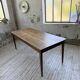 Table de ferme chêne pieds fuseaux 1950