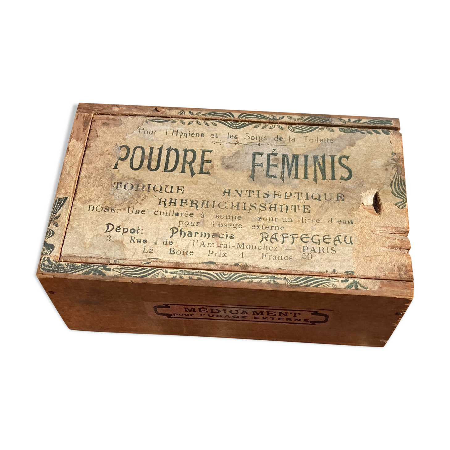 Wooden box Feminis Powder