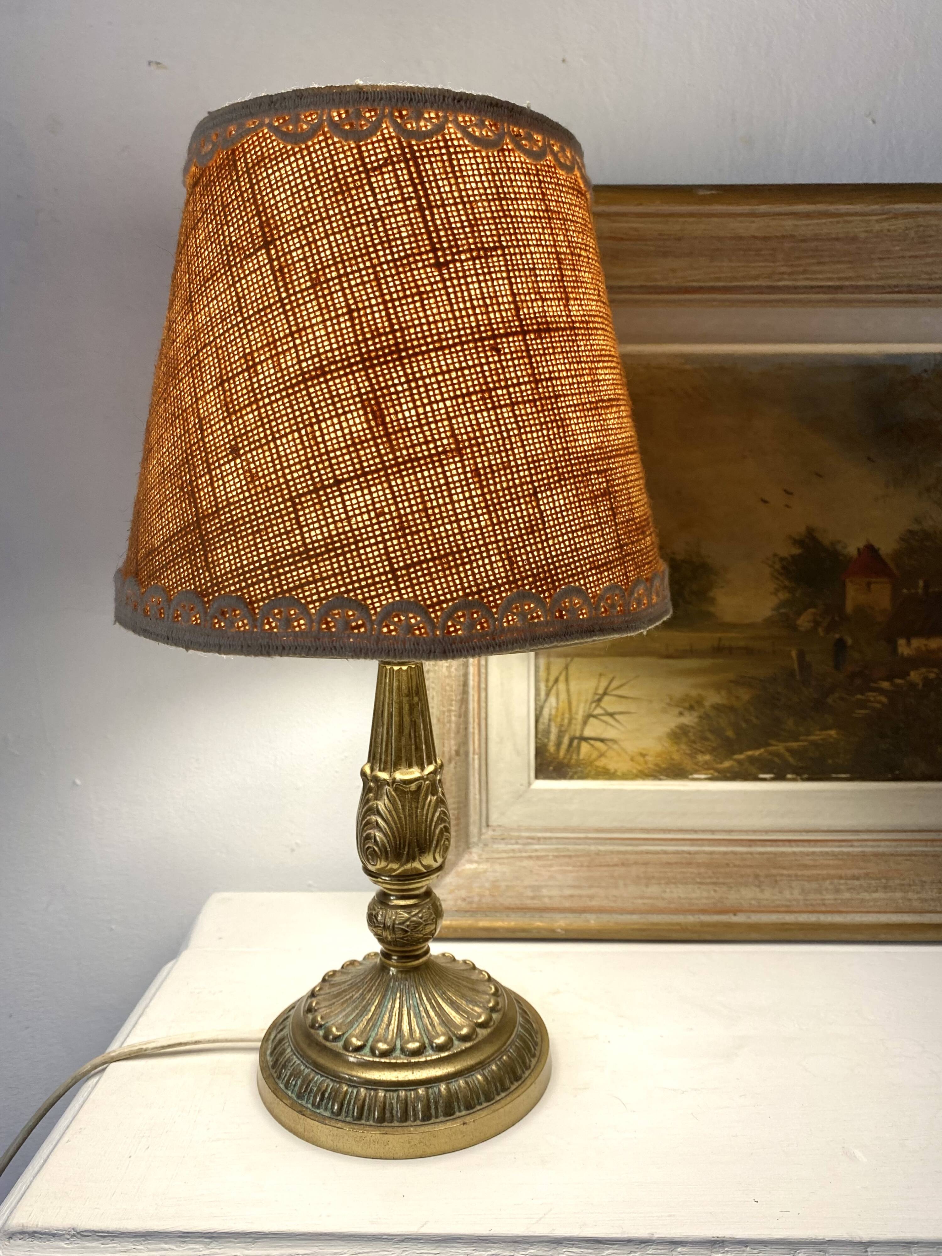 Golden brass table lamp