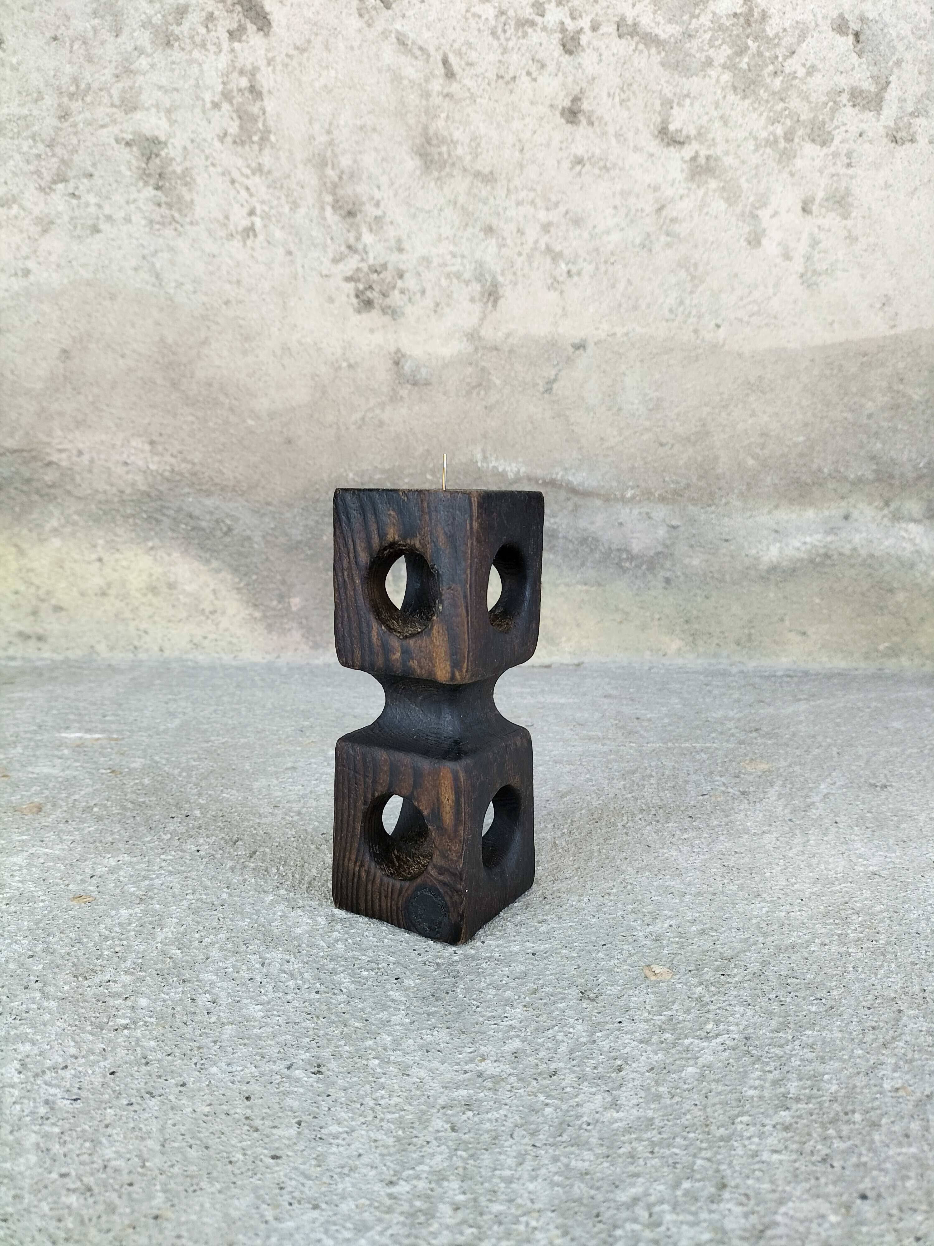 Vintage wooden candle holder.