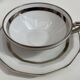 Art Deco service, porcelain with platinum, Kintsugi restoration.