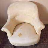 Toad armchair in yellow cotton
