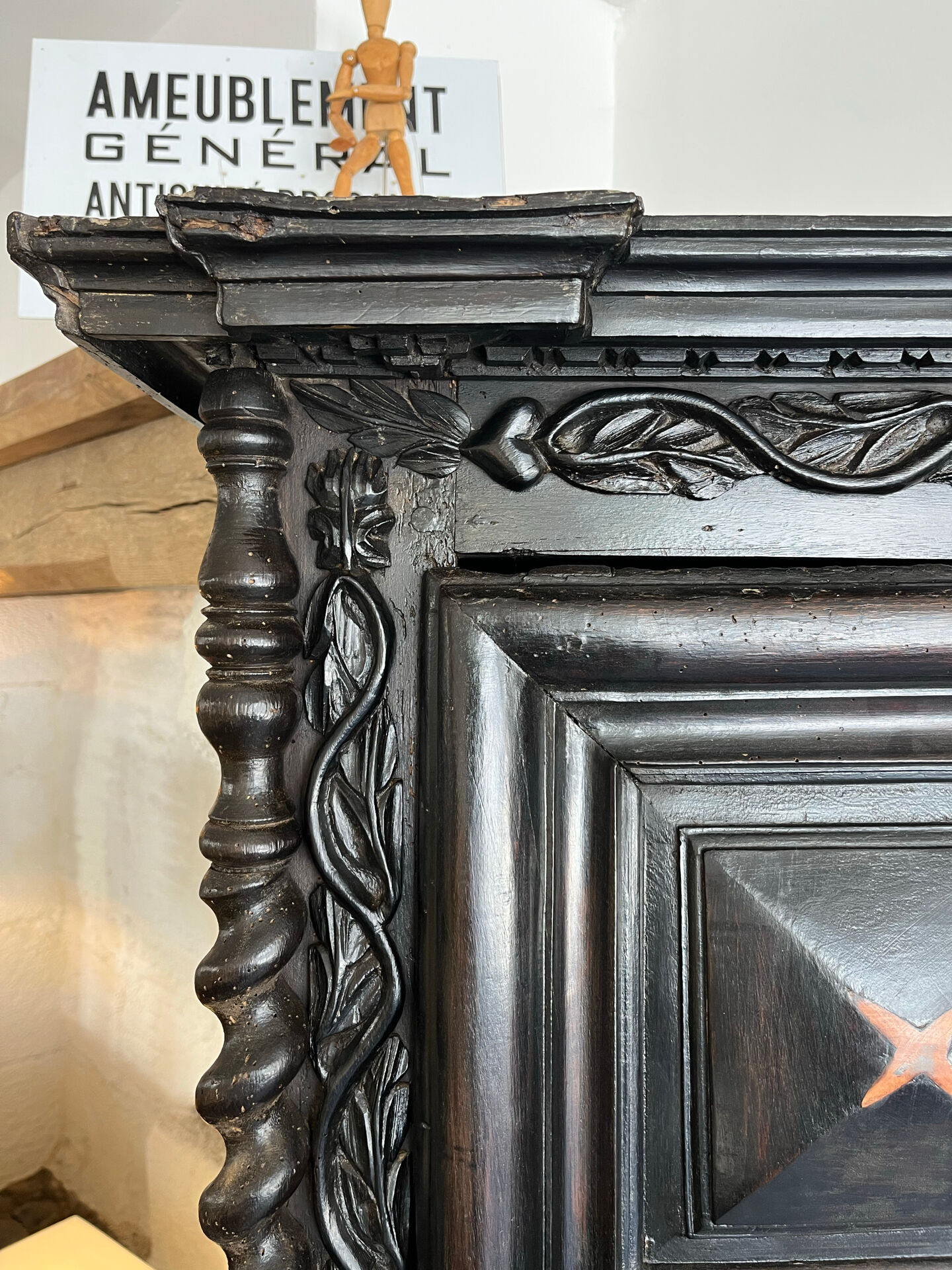 Wedding Bonnetière in Walnut in the Louis XIII style