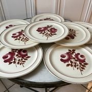 Lot de 8 assiettes plates Moulin des Loups modèle "Roubaix" années 40