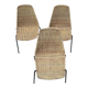 Woven rattan and metal chairs - 1950s/1960s