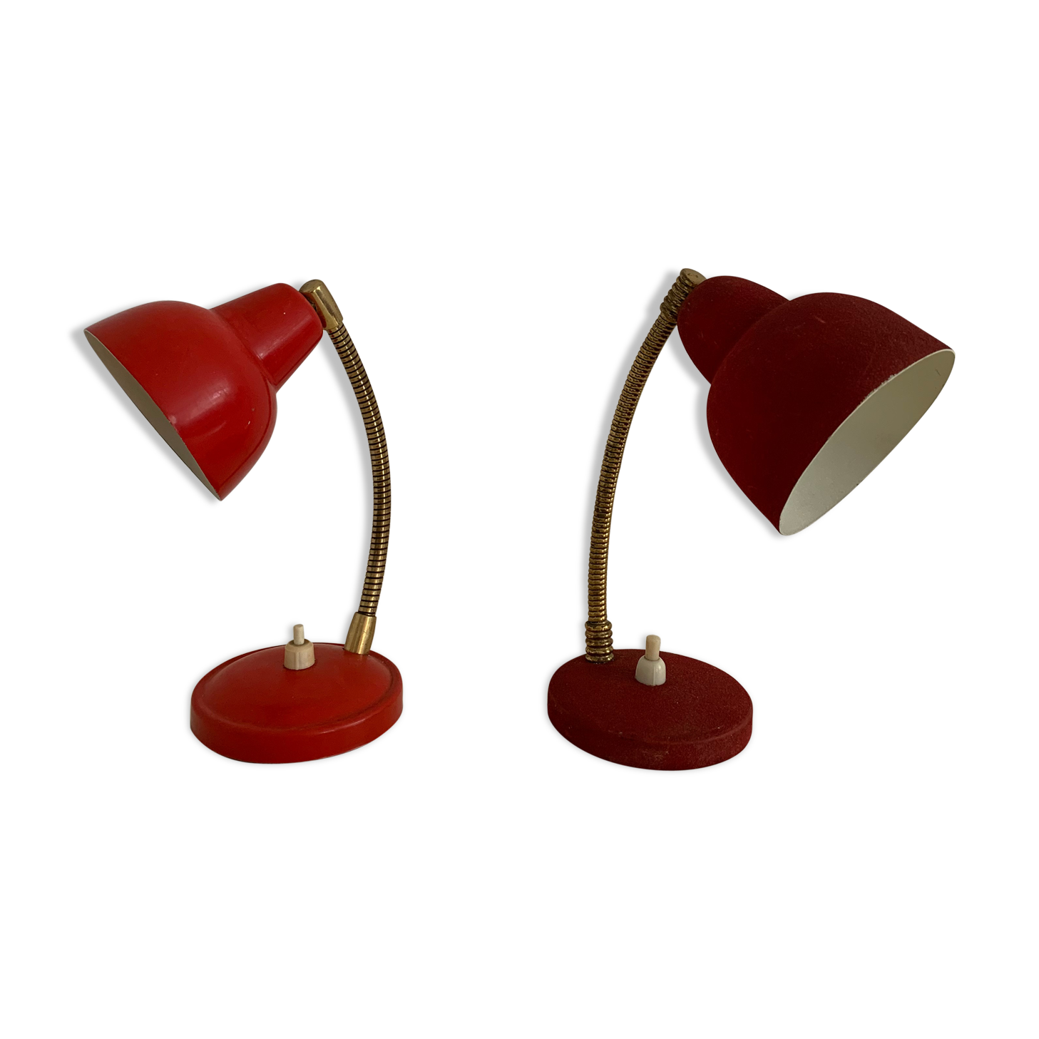 Duo vintage casserole lamps