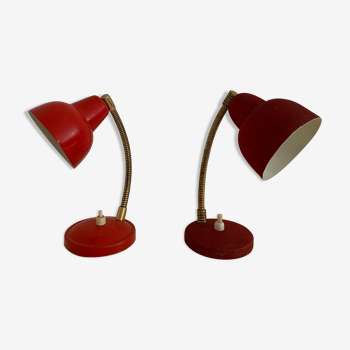 Duo vintage casserole lamps