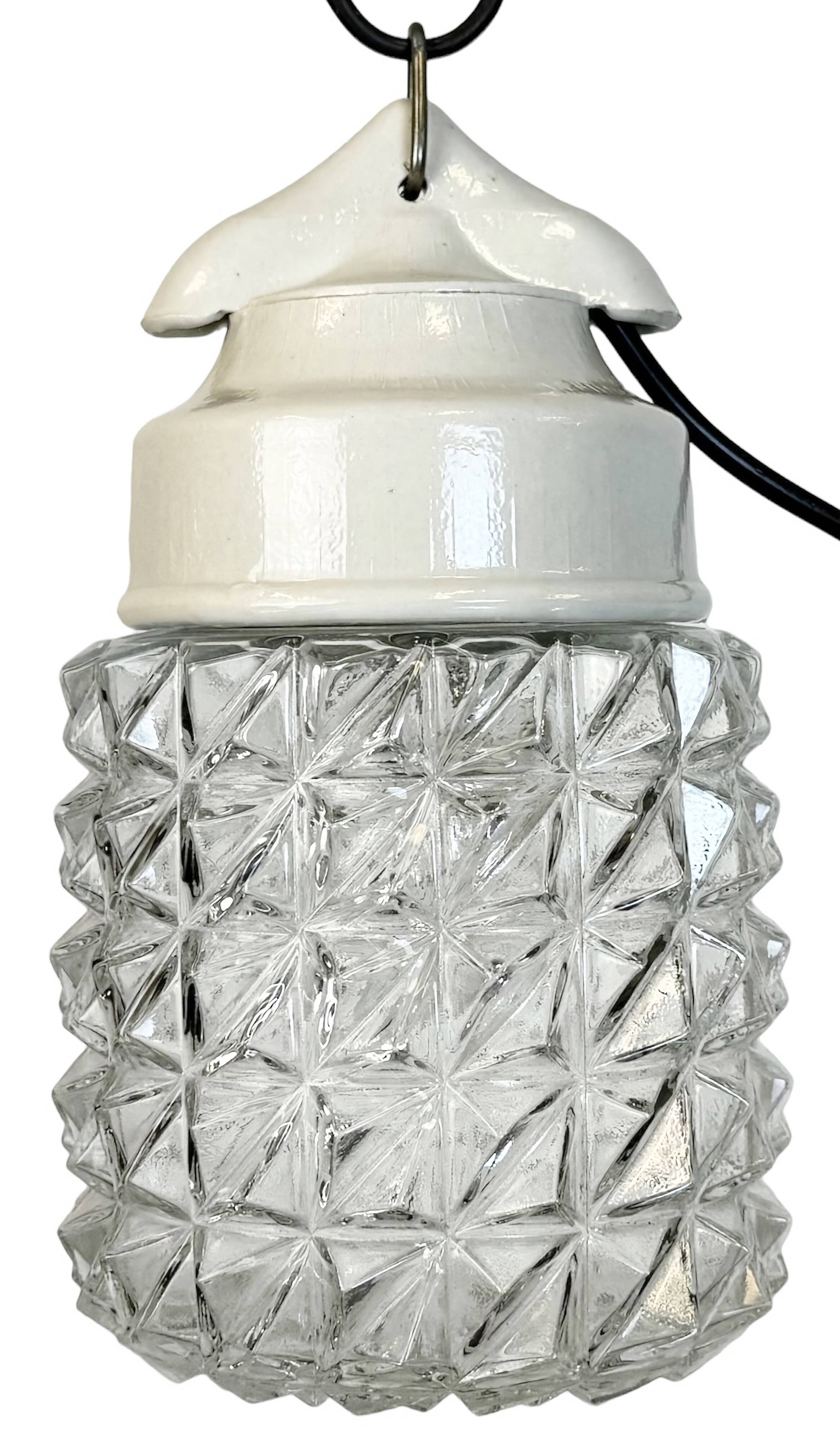 Vintage White Porcelain Pendant Light, 1970s