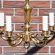 Five-arm chandelier, Western Europe, 1950s.