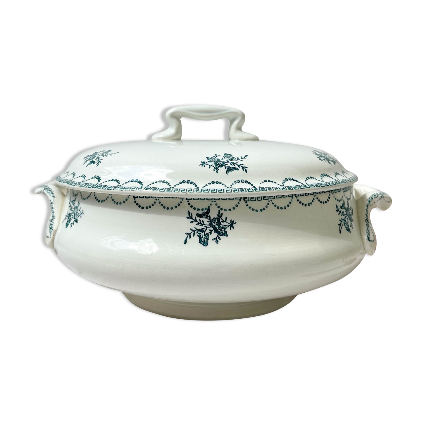 Soup Pot Green Iron Land St Amand, XIXth