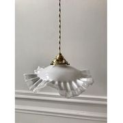 Opaline suspension in pleated glass 40s-50s