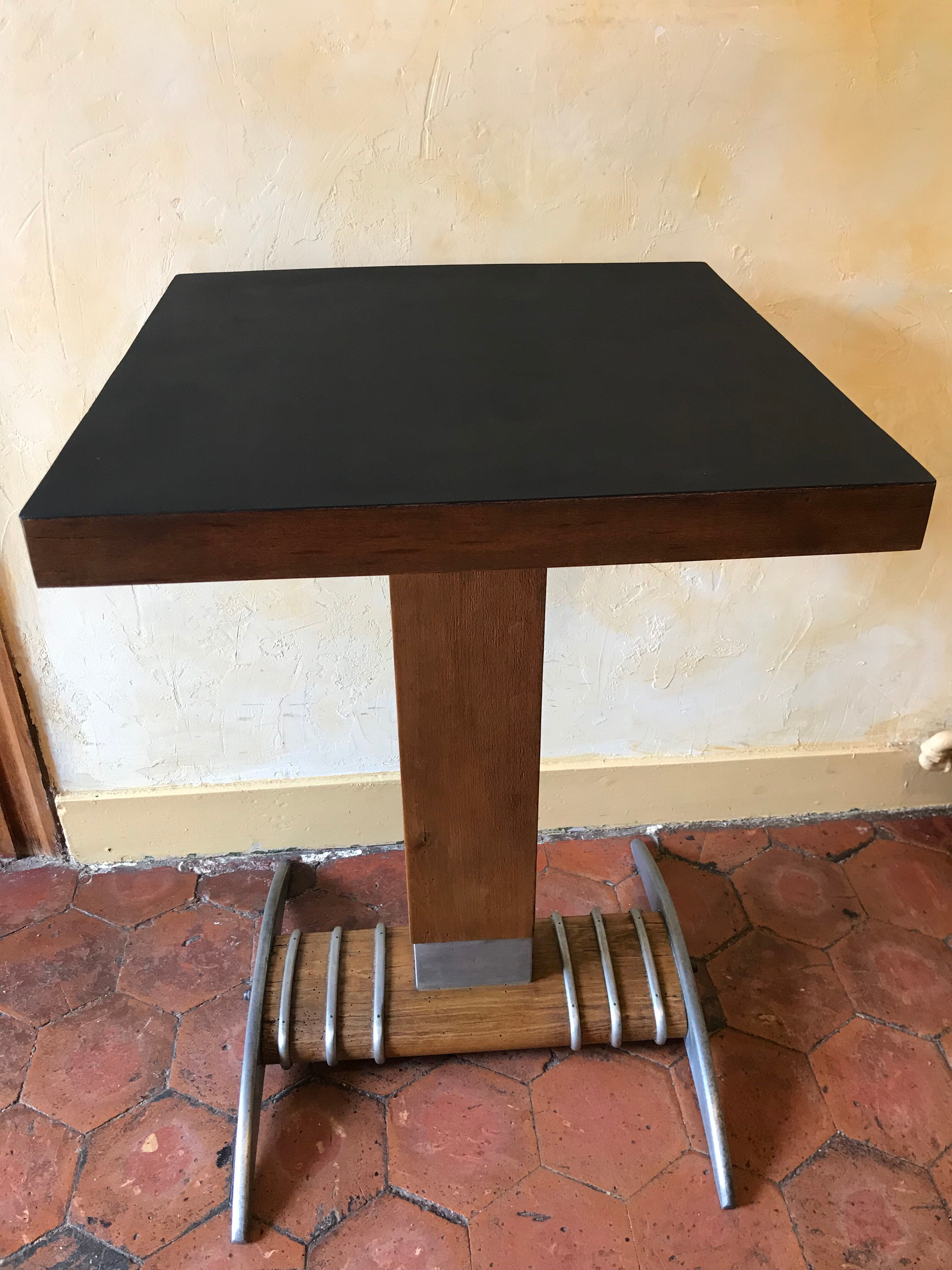 Old vintage wooden metal bistro table 40/50