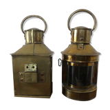 2 lampes de bateau en cuivre transformées électrique