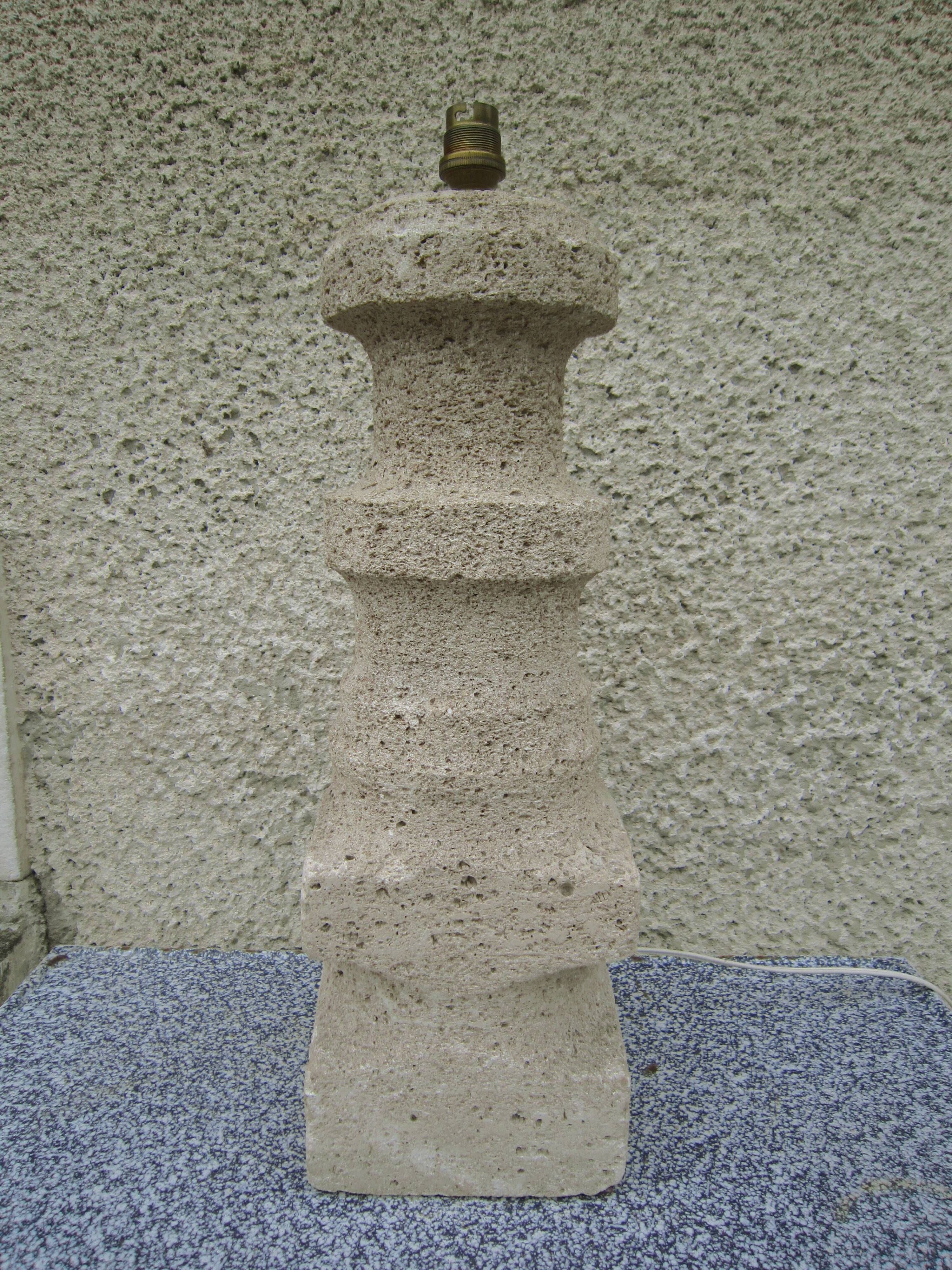 Albert Tormos pair of limestone lamp feet