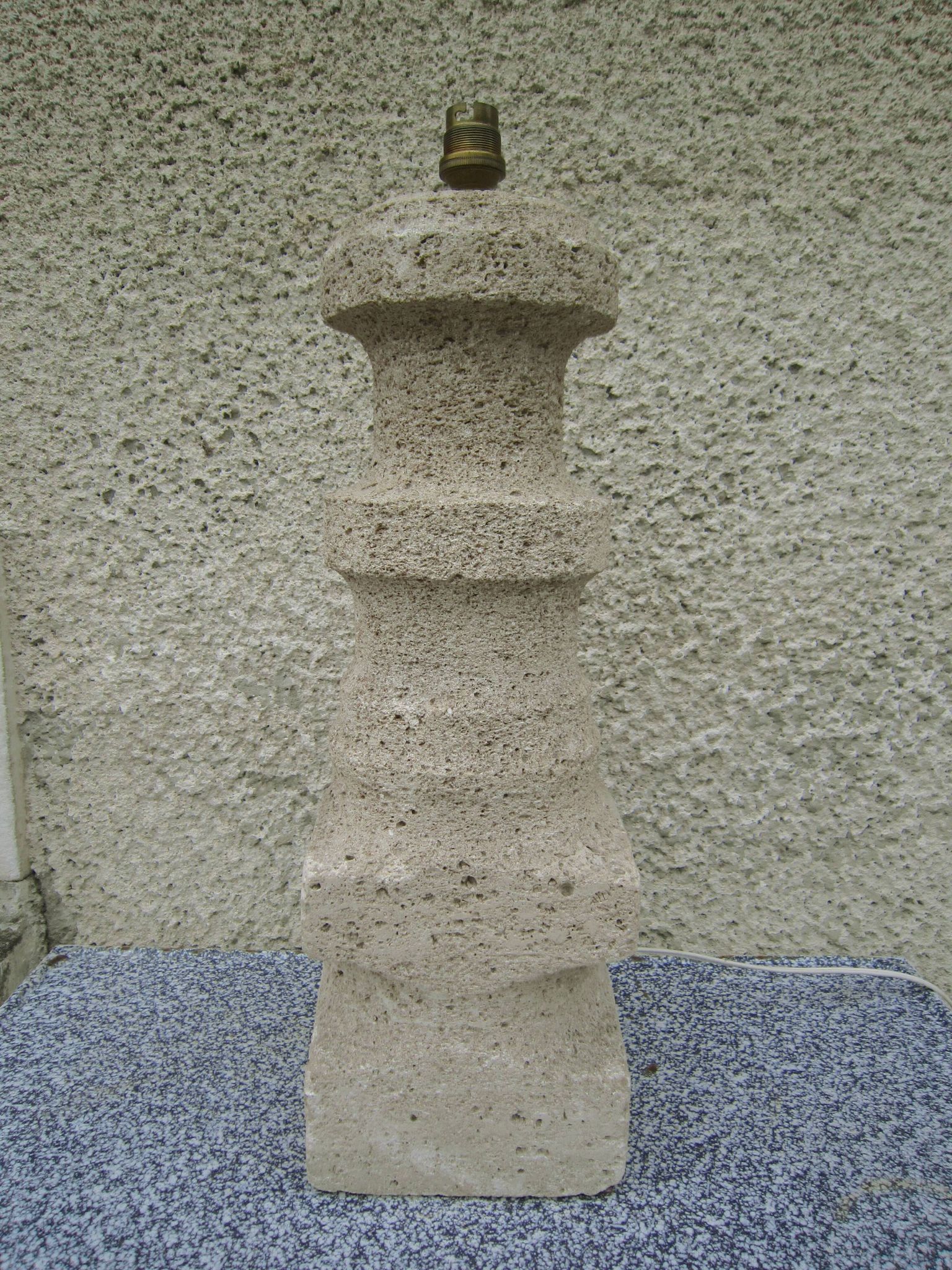 Albert Tormos pair of limestone lamp feet