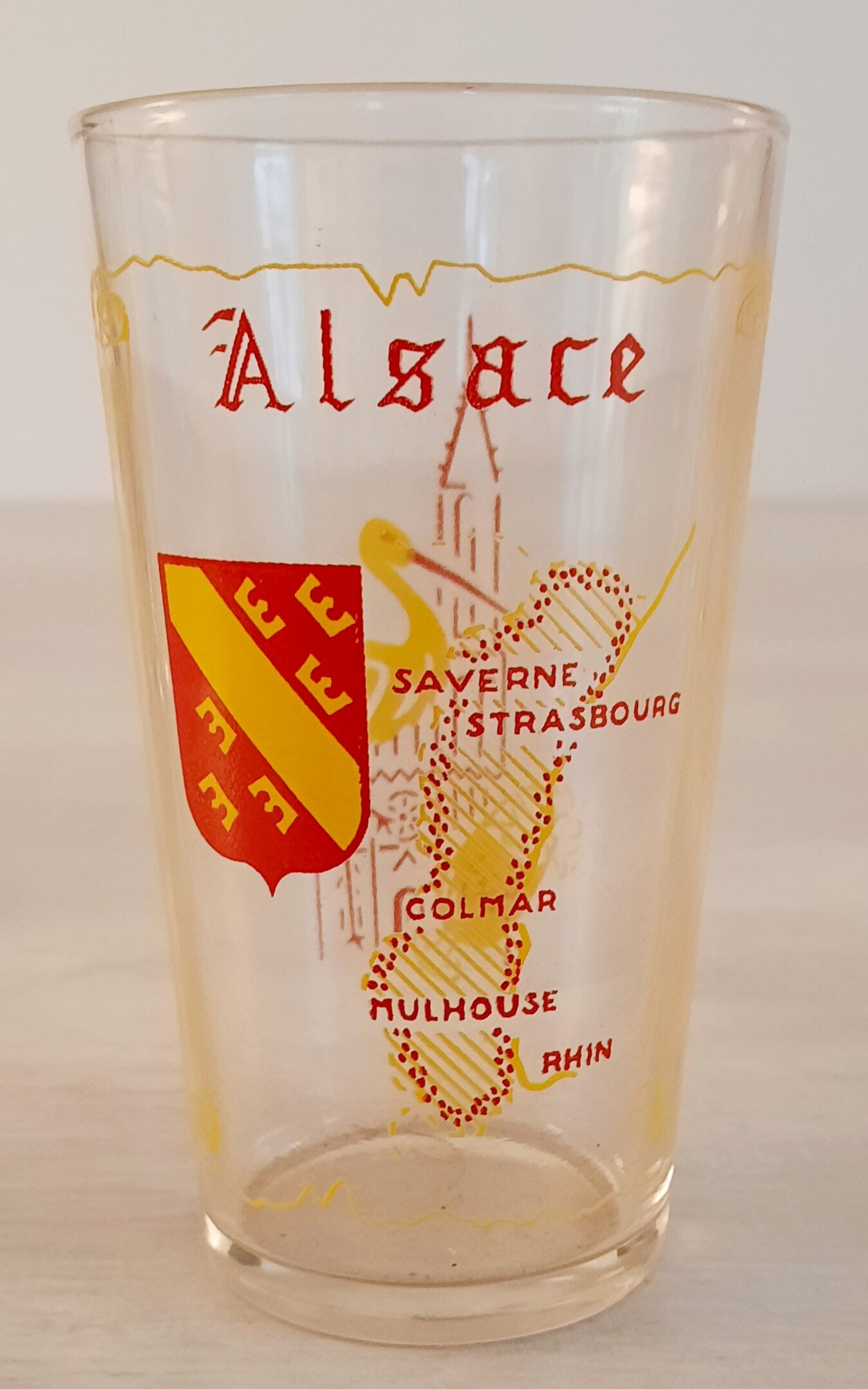 6 orangeade glasses - lemonade - water - regional theme - vintage