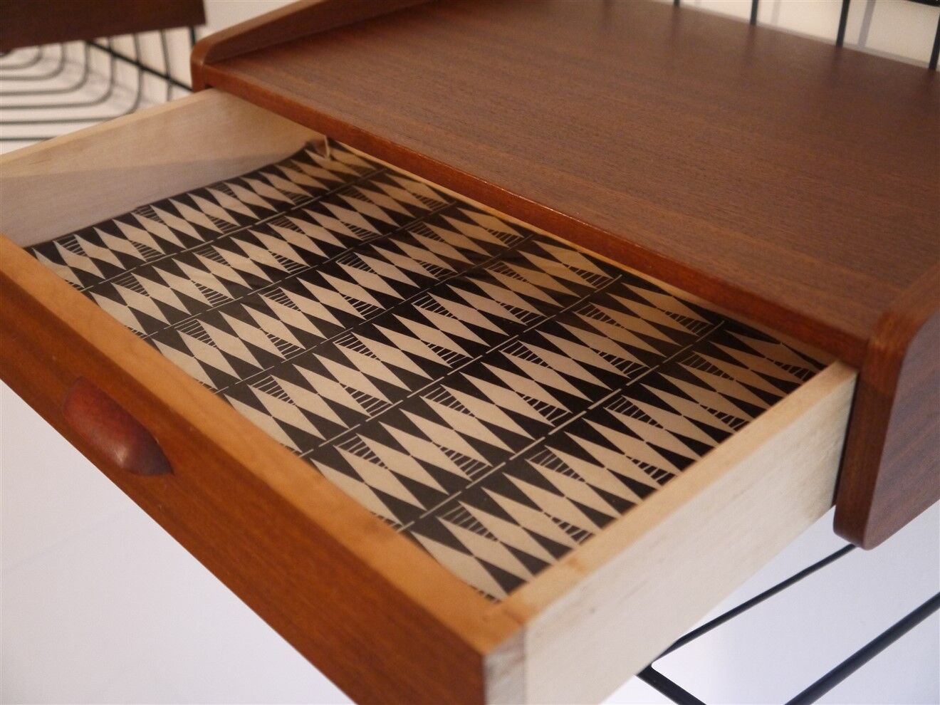 Pair of Scandinavian hanging bedside tables 1960