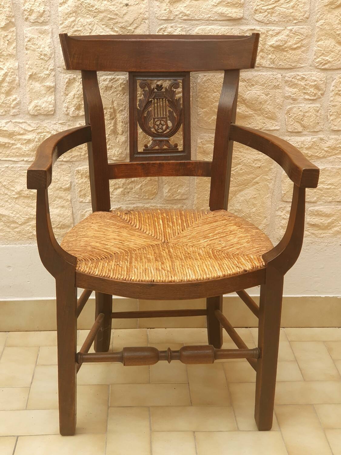 Directory straw armchair