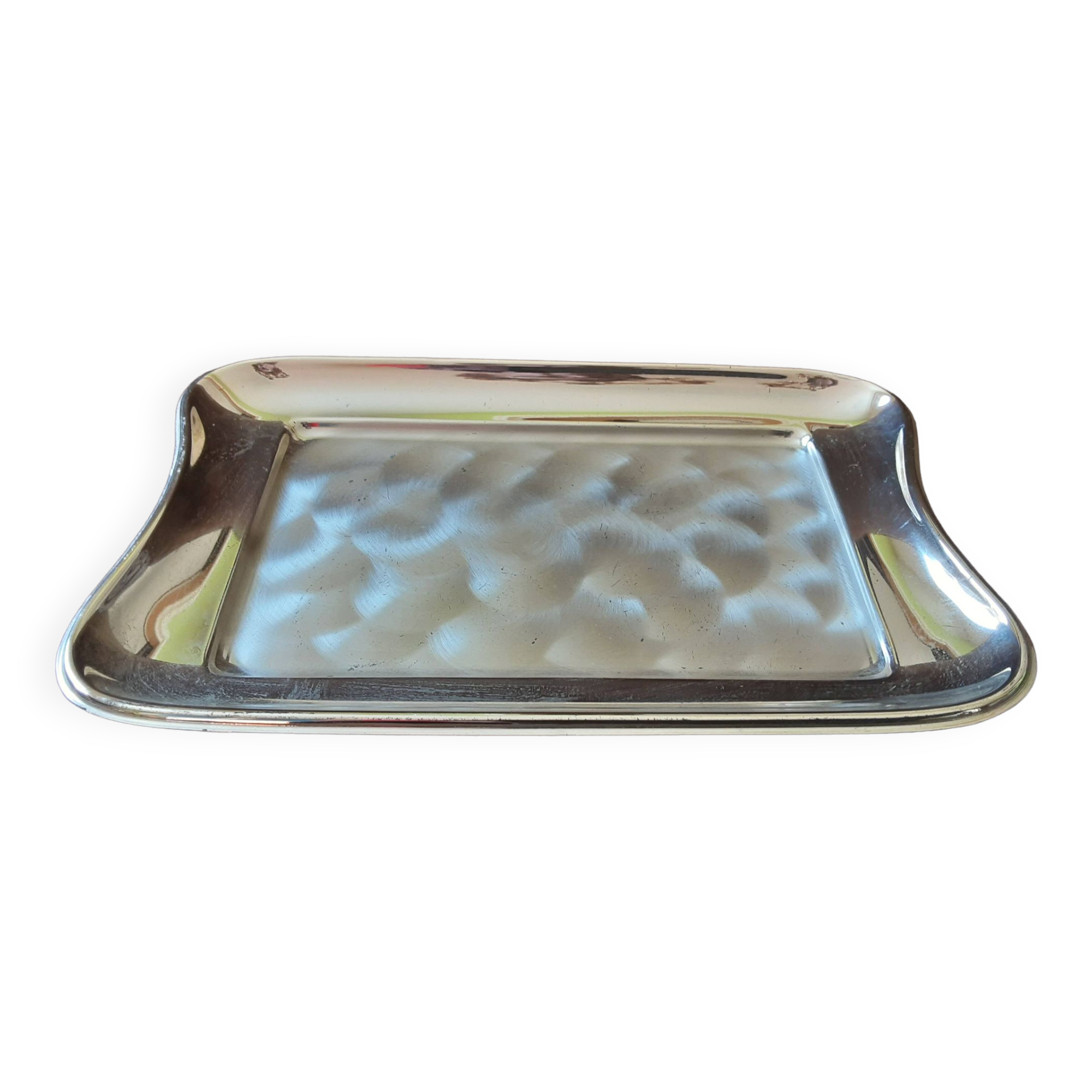 Silver metal butter dish