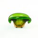 Sommerso glass platter in green and yellow, Murano, Italy, 1960s