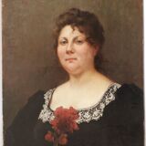 Portrait of a woman with a lace collar Desiree Trouillebert 1897