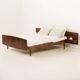 Scandinavian rosewood queen-size bed with bedside tables, Sannemanns, 1960s