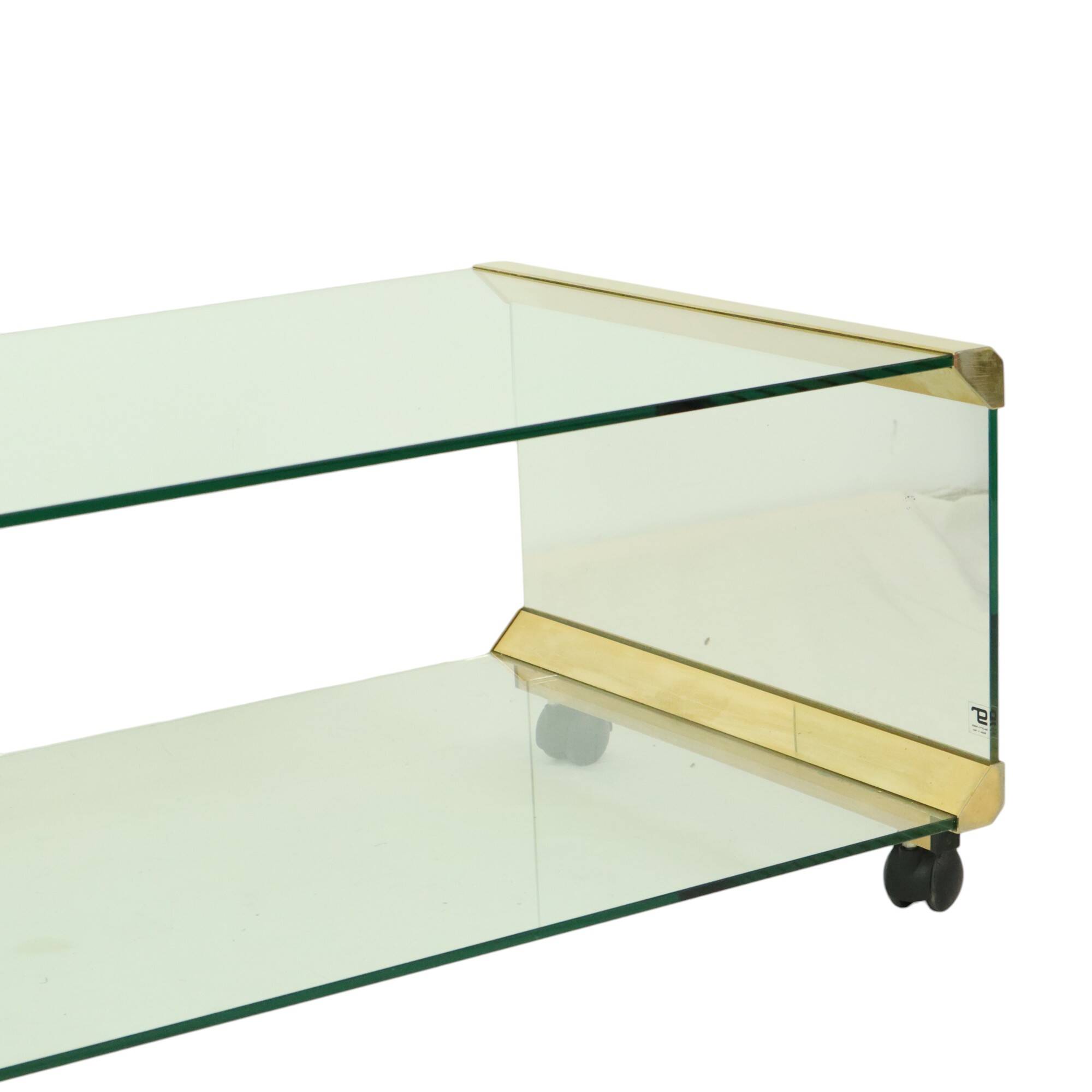 Italian Glass Coffee Table Gallotti & Radice Vintage Design 100cm