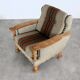 vintage brutalist oak armchair