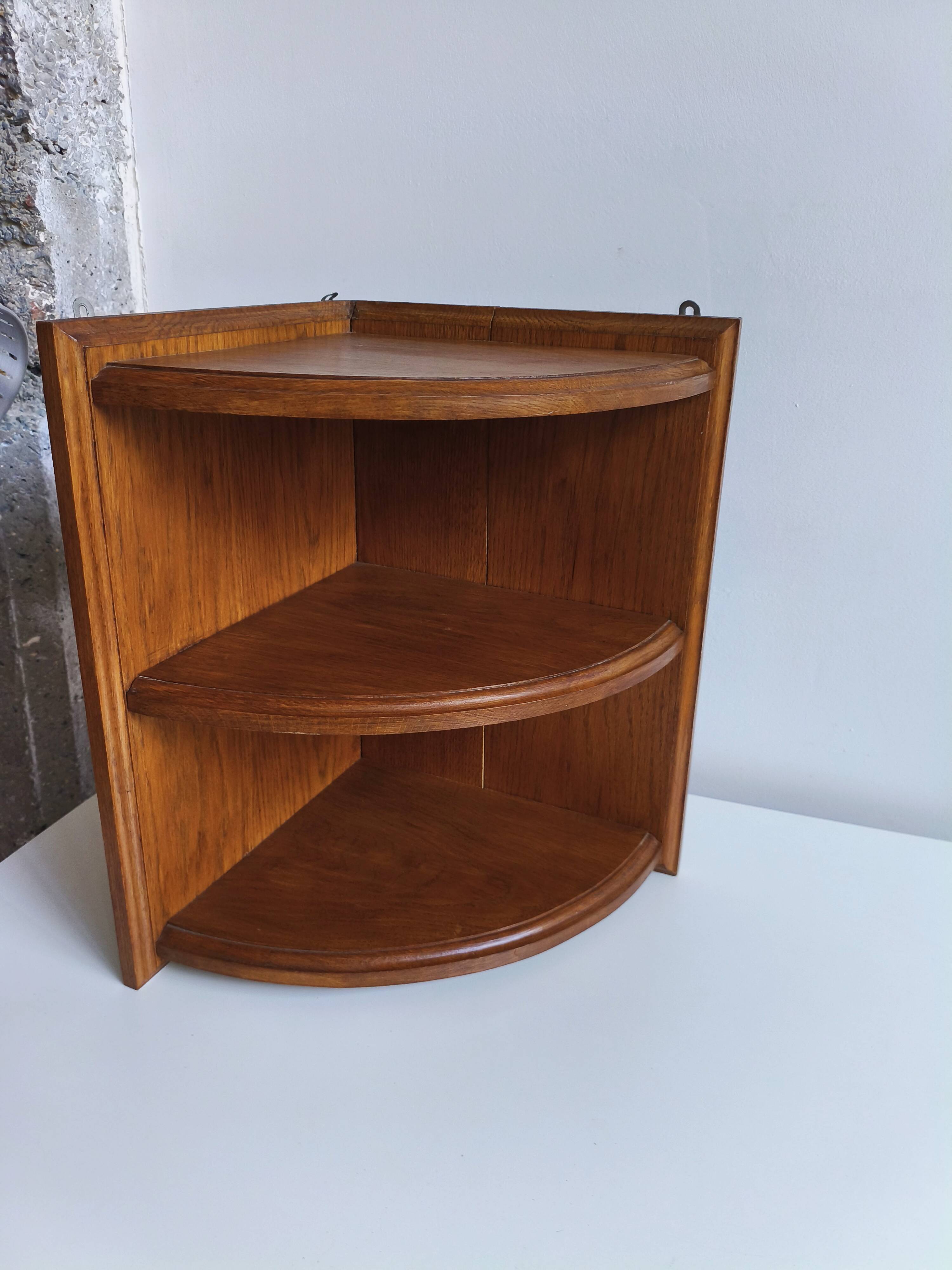 Antique solid wood corner shelf