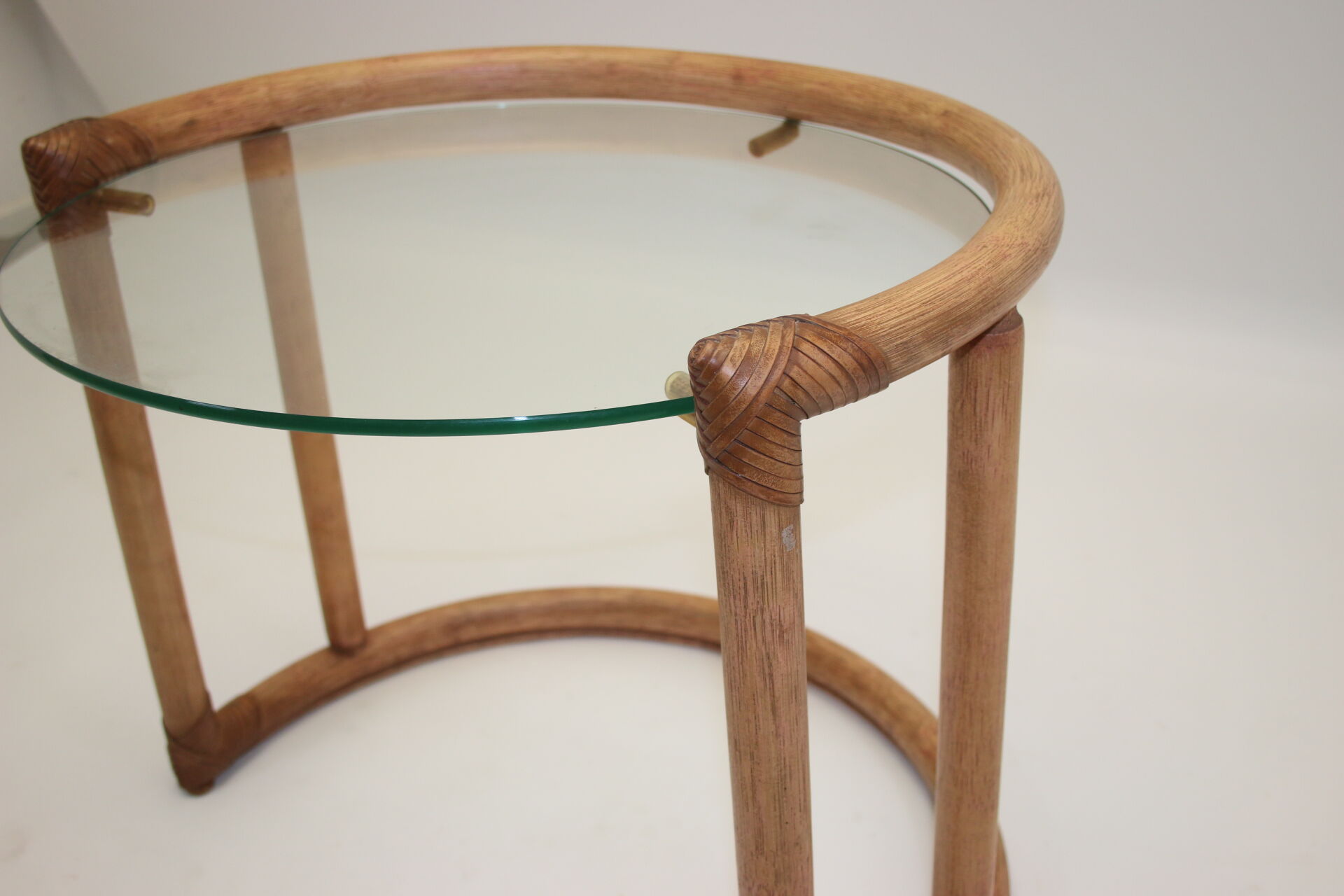 Round bamboo coffee table or side table