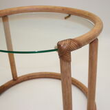 Round bamboo coffee table or side table