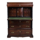 Secretary – Polished oak – Green felt cloth & brass handles – 4 drawers – 1820s