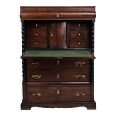 Secretary – Polished oak – Green felt cloth & brass handles – 4 drawers – 1820s