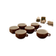 Lot de six tasses de bistrot style Apilco