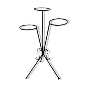 Plant holder in black wrought iron.
