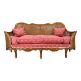 Antique Carved Sofa with Cane Sides , Czechoslovakia
