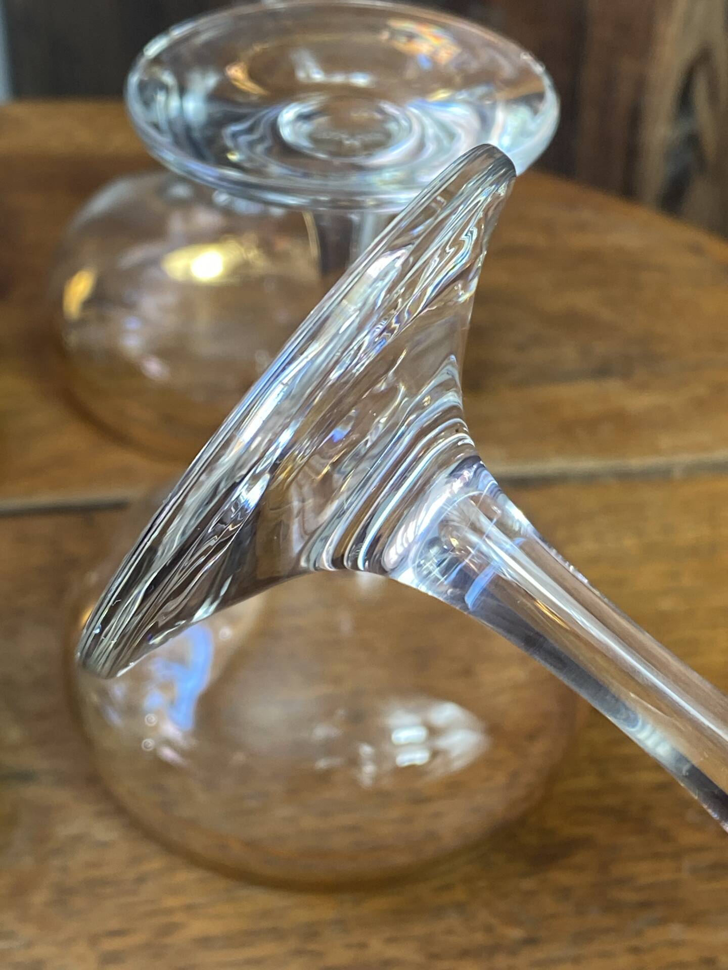 Champagne coupes or cocktail glasses with gilding