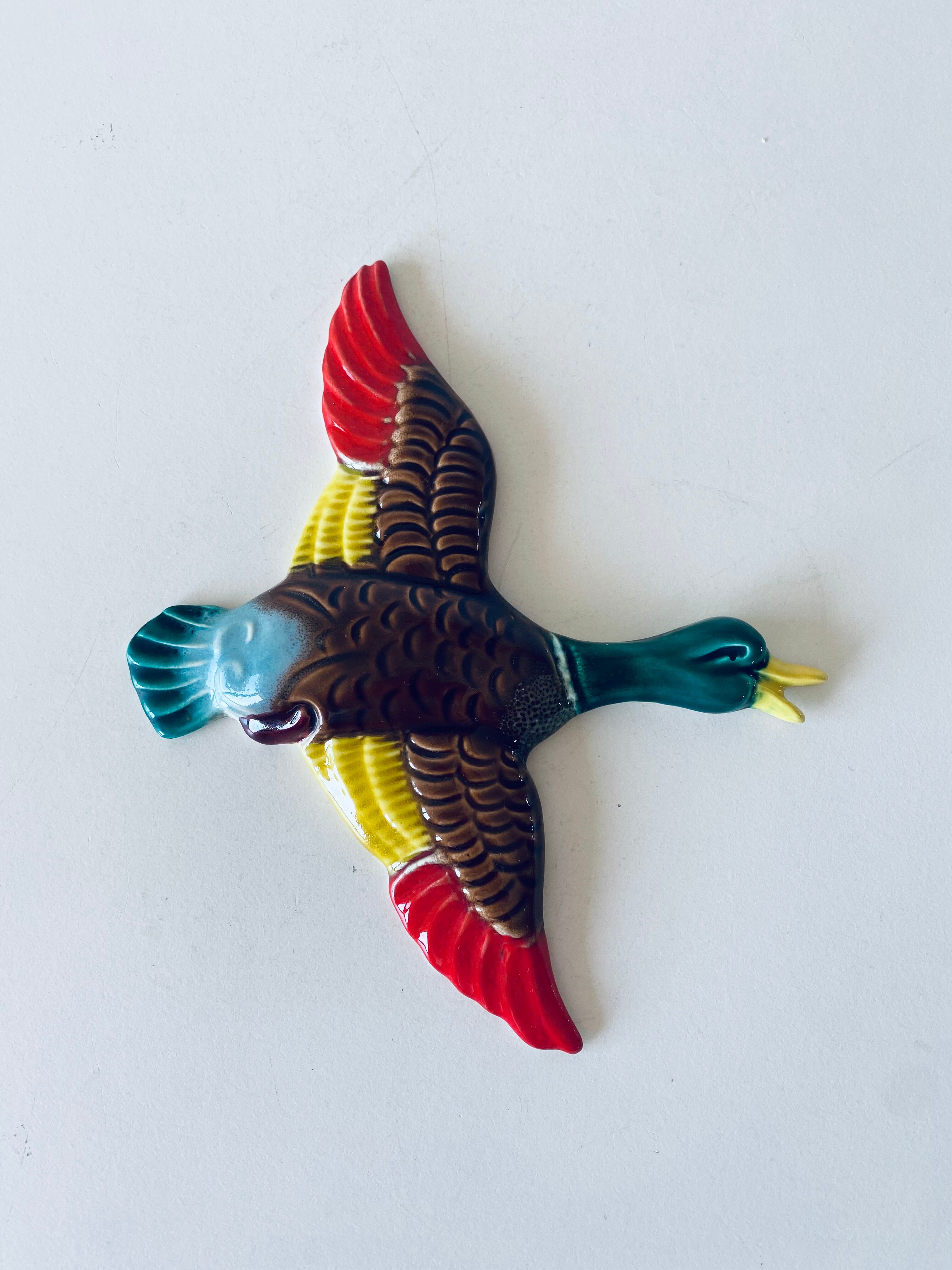 Decorative wall bird in ceramic Vallauris
