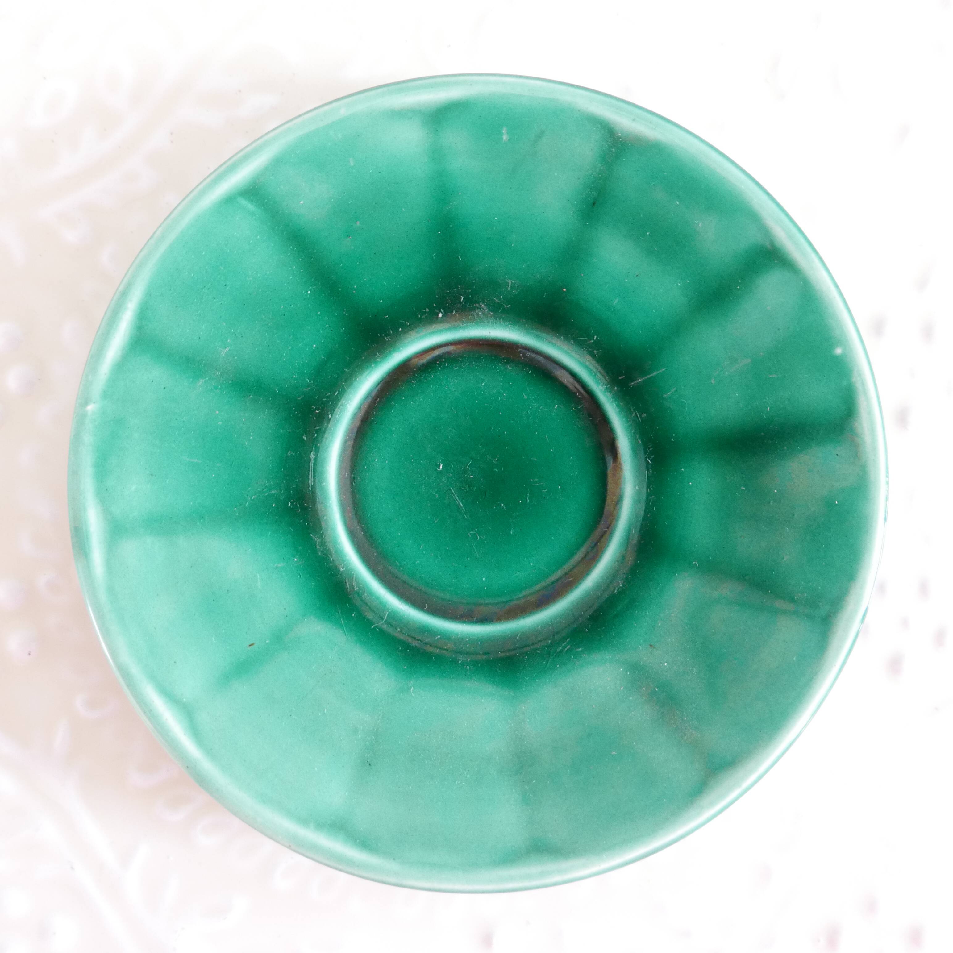 Tea set (teapot + cup & saucer) green glazed ceramic