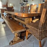 Monastery table in solid oak – thick top 60 mm – artisanal production